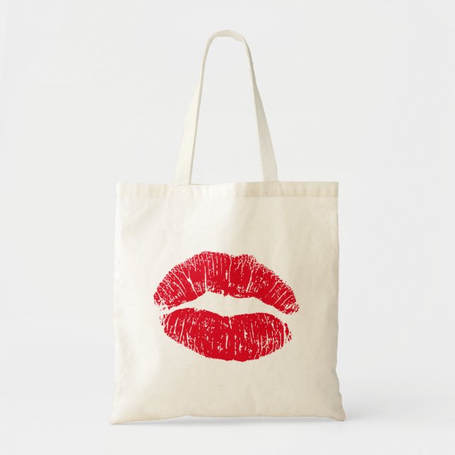 Tote Bag Lèvres de baiser rouges (Devant)