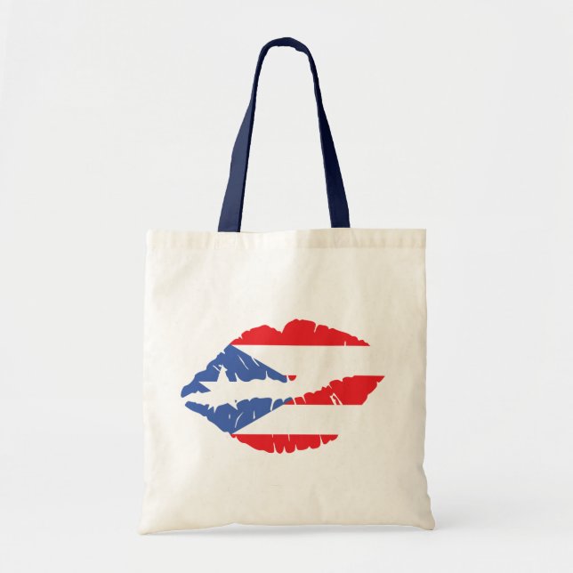 Tote Bag Lèvres Drapeau Porto Rico (Devant)