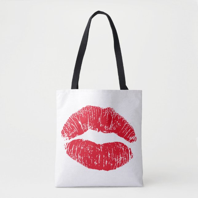 Tote Bag Lèvres qui s'embrassent rouges (Devant)