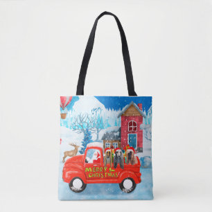 Tote Bag Lévriers afghans Chien dans Camion de livraison de