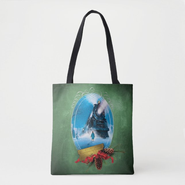 Tote Bag L'Express polaire | Arrivée du train encadré de va (Devant)