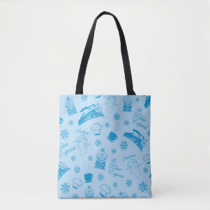 Tote Bag L'Express polaire   Motif d'icône de vacances bleu