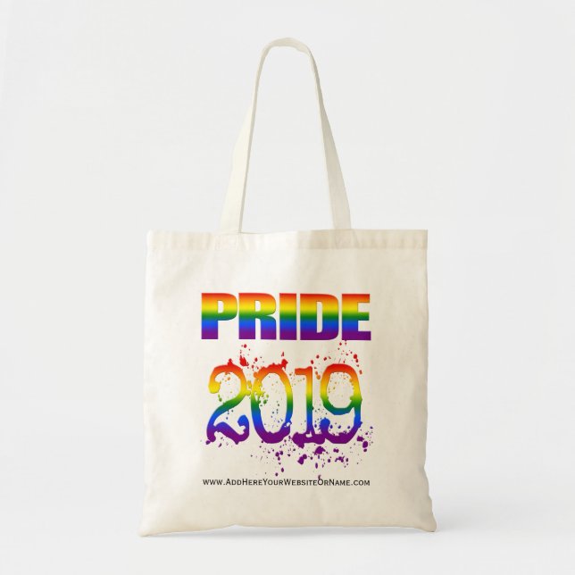 Tote Bag LGBT Arc-en-ciel couleurs Texte LGBTQ Gay pride 20 (Devant)