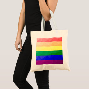Tote Bag LGBT drapeau arc-en-ciel lignes motif de maillage 