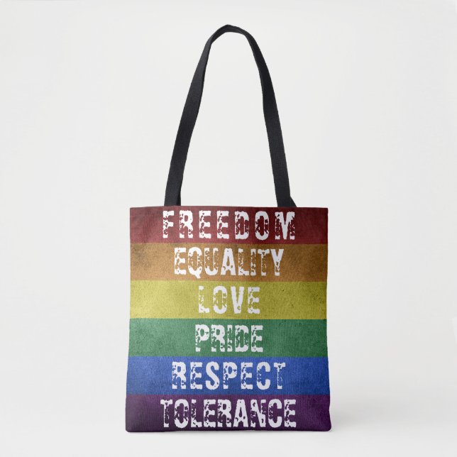 Tote Bag LGBT Pride Moderne Arc-en-ciel (Devant)