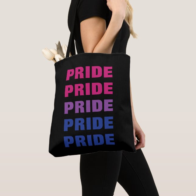 Tote Bag LGBTQ Bisexual Pride personnalisable Texte répété (De près)