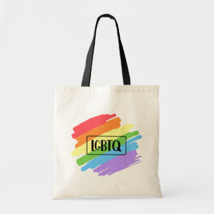 Tote Bag LGBTQ Brushstrokies arc-en-ciel