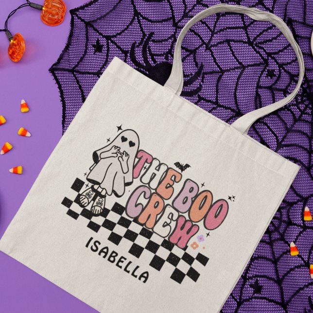 Tote Bag L'Halloween de Boo Crew mignon Ghost personnalisé (Créateur téléchargé)