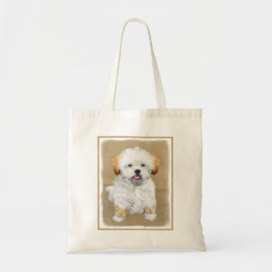 Tote Bag Lhasa Apso Puppy Peinture - Cute Original Chien Ar