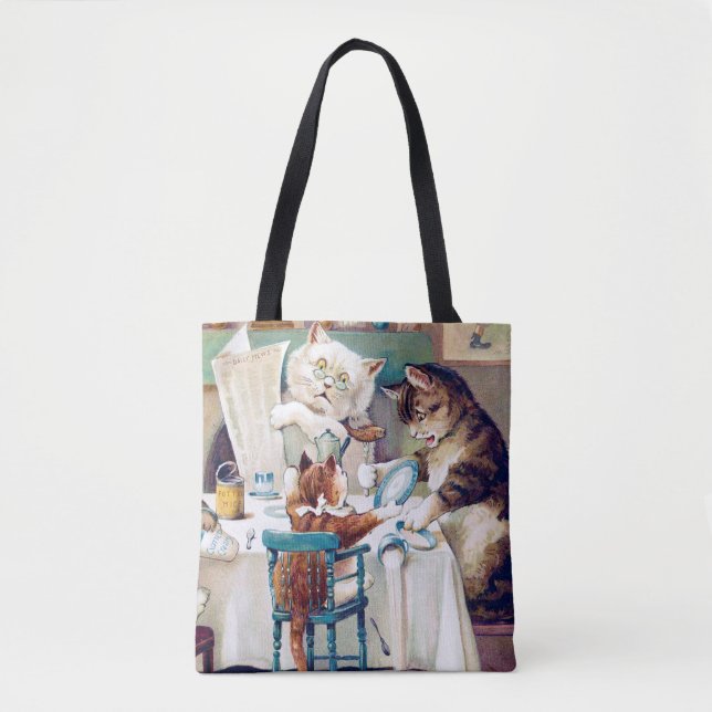 Tote Bag L'heure du petit-déjeuner des chats, Louis Wain (Devant)