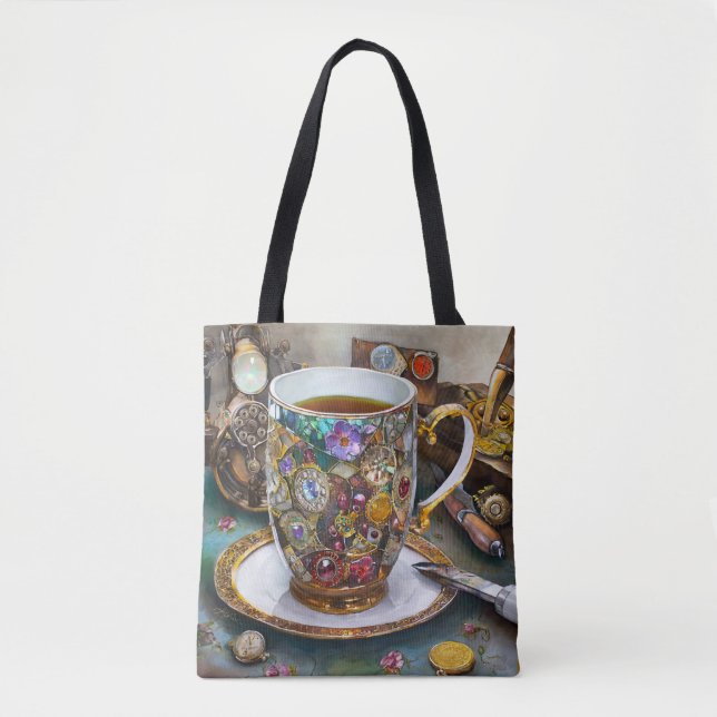 Tote Bag L'heure du thé avec le voyageur temporel (Devant)