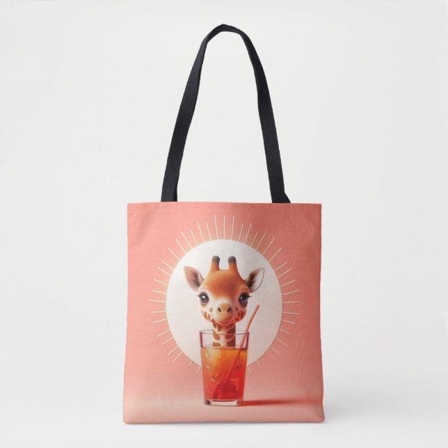 Tote Bag L'heureuse heure de Giraffe (Devant)
