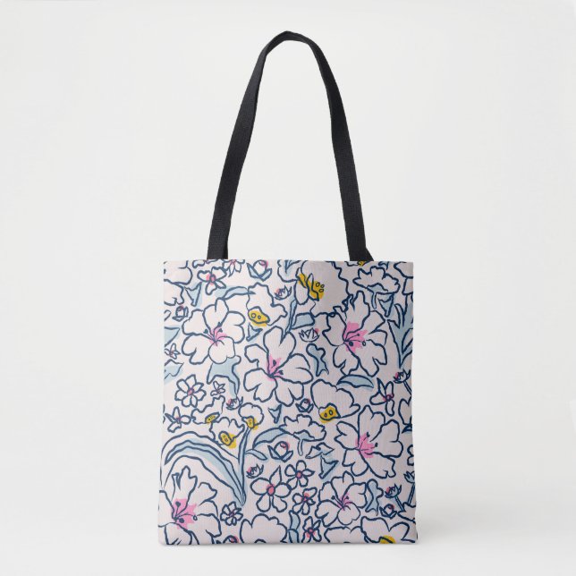 Tote Bag L'histoire d'une fleur en pleine floraison (Devant)