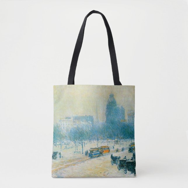 Tote Bag L'Hiver à Union Square de Frederick Childe Hassam (Devant)