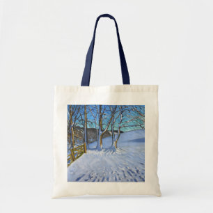 Tote Bag L'hiver de porte et d'arbres endiguent la ruelle