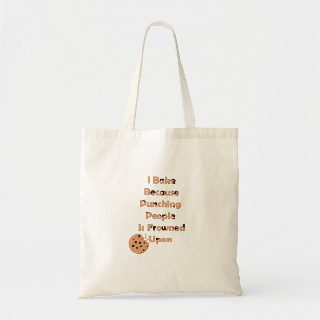 Tote Bag L'Humour de Baker : Je fais cuire parce que je pun (Devant)