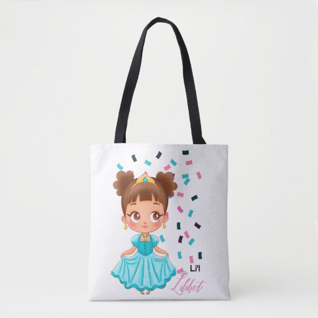 Tote Bag Li L Princess LILILIBET Turquoise Joli cadeau fill (Devant)
