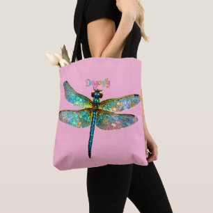 Tote Bag Libellule colorée en verre teinté