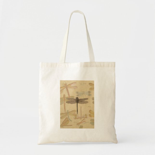 Tote Bag Libellule Dessin Antique Classique Vintage (Devant)