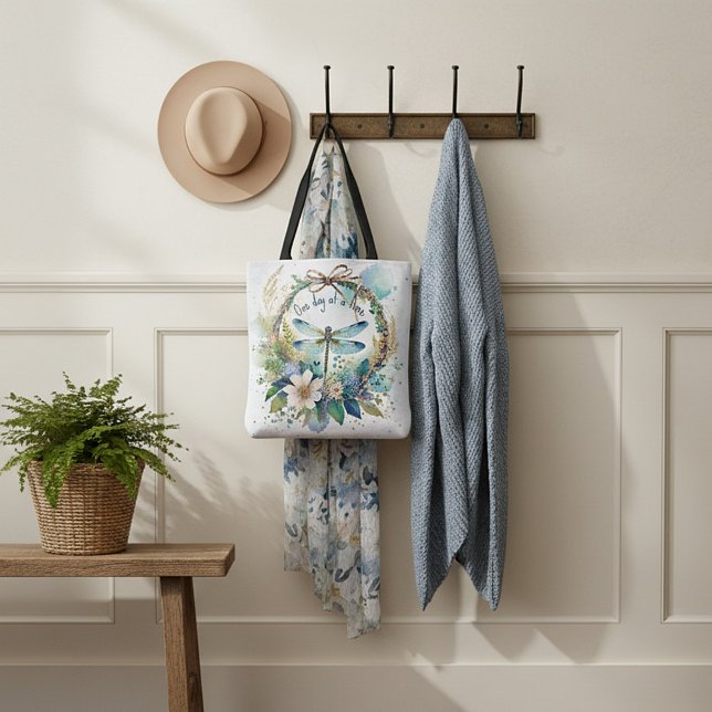 Tote Bag libellule florale Un jour à la fois (Créateur téléchargé)