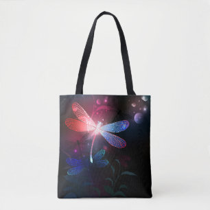 Tote Bag libellule rouge brillante