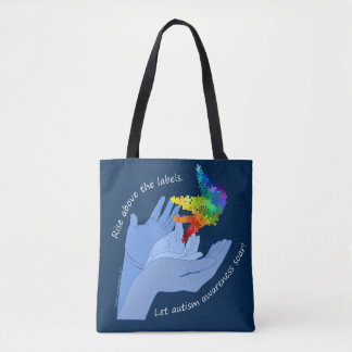 Tote Bag Libération d'oiseau de puzzle de sensibilisation