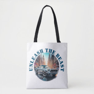 Tote Bag Libérez La Bête Voiture Musclée Américaine 