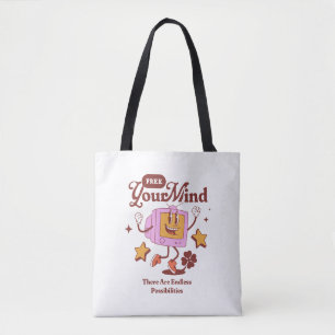 Tote Bag Libérez votre esprit Mascotte rétro
