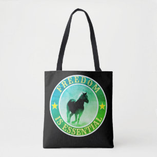 Tote Bag Liberté (cheval, noir) Fourre-tout