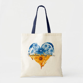 Tote Bag Liberté sur la peur Coeurs de tournesol