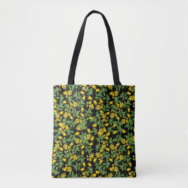Tote Bag Liberty grand jaune noir arrière - plan 2 (Devant)