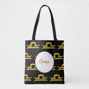 Tote Bag Libra, Balance Golden Zodiac Signal personnalisé
