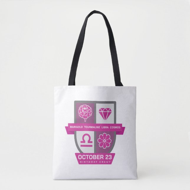 Tote Bag Libra Birthday Crest™ pour le 1er-23 octobre (Devant)