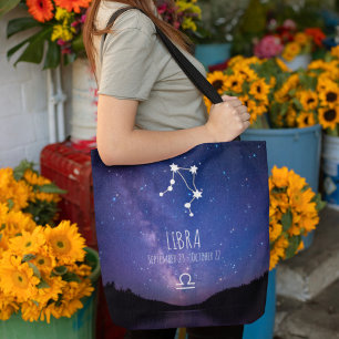 Tote Bag Libra Constellation Zodiaque personnalisée
