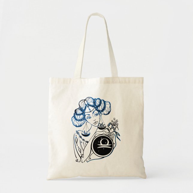 Tote Bag Libra Dame Art déco (Devant)
