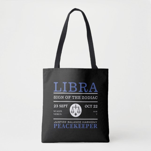 Tote Bag Libra Sign of the Zodiac, astrologie (Devant)