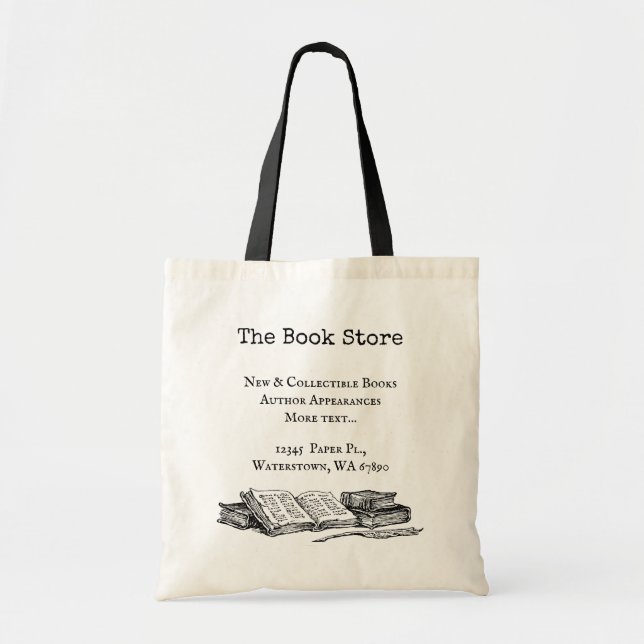 Tote Bag Librairie anciens livres modifiables (Devant)
