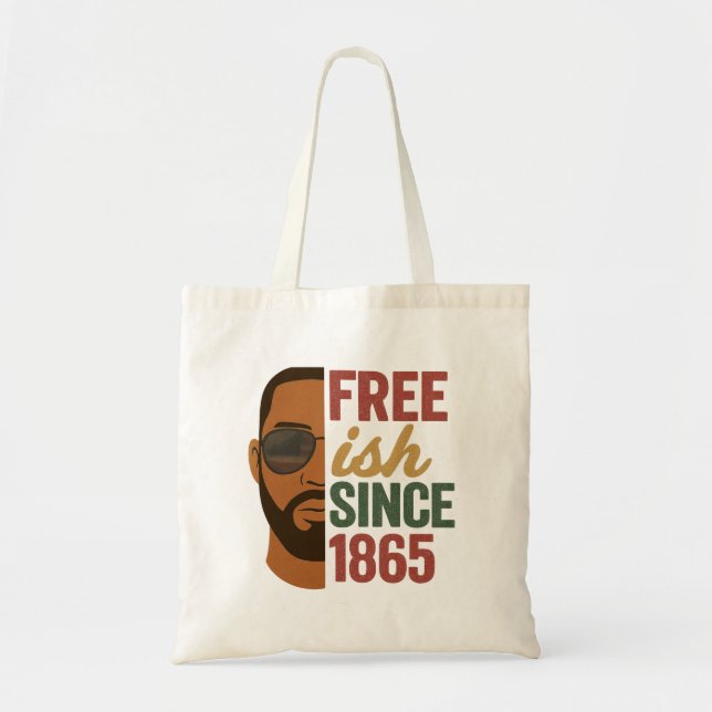 Tote Bag Libre depuis 1865 Junetdix Black History (Devant)