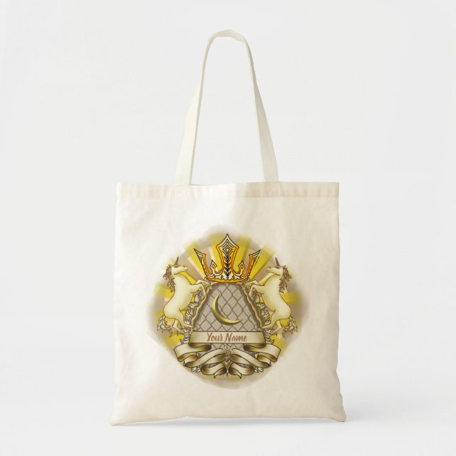Tote Bag Licorne au bouclier couronné (Devant)