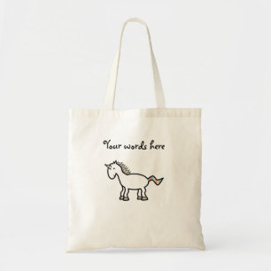 Tote Bag Licorne blanche d'arc-en-ciel