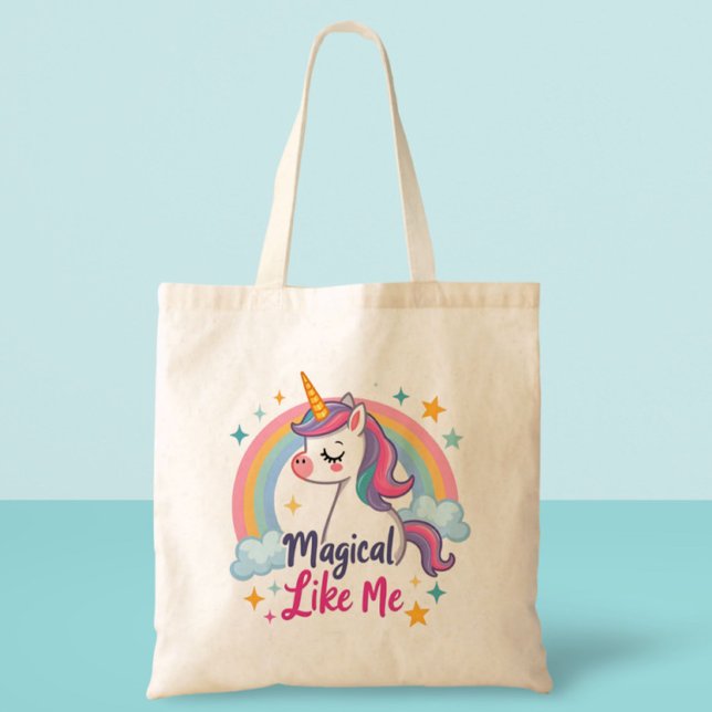 Tote Bag Licorne Douce avec Arc-en-Ciel  (Créateur téléchargé)