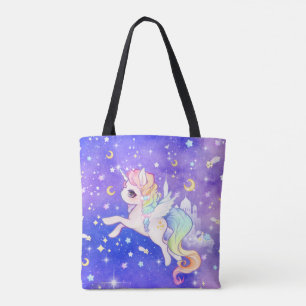 Tote Bag Licorne en pastel mignonne de galaxie