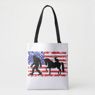 Tote Bag Licorne, Jackalope, Bigfoot et le drapeau américai