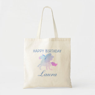 Tote Bag Licorne mignonne customisée de pastel de joyeux