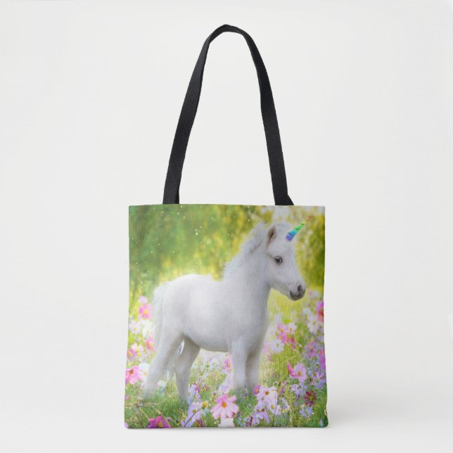 Tote Bag Licorne Poney Blanc (Devant)