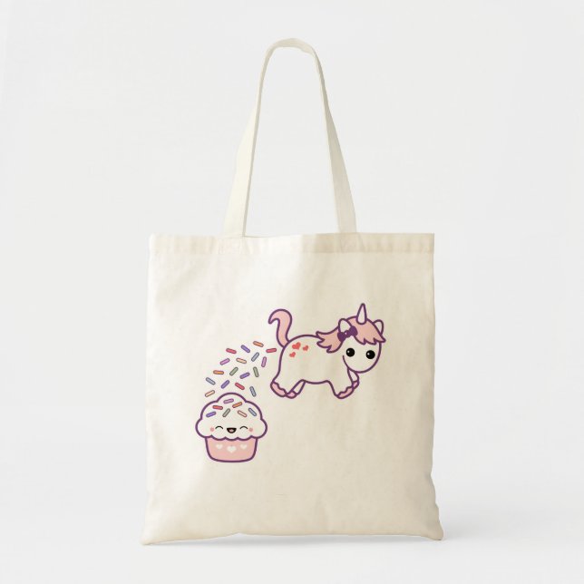 Tote Bag Licorne rose de Pooping (Devant)