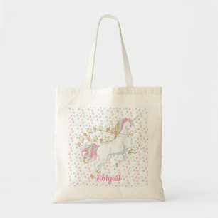 Tote Bag Licorne Rose Magique Personnalisée Pailletée Brill
