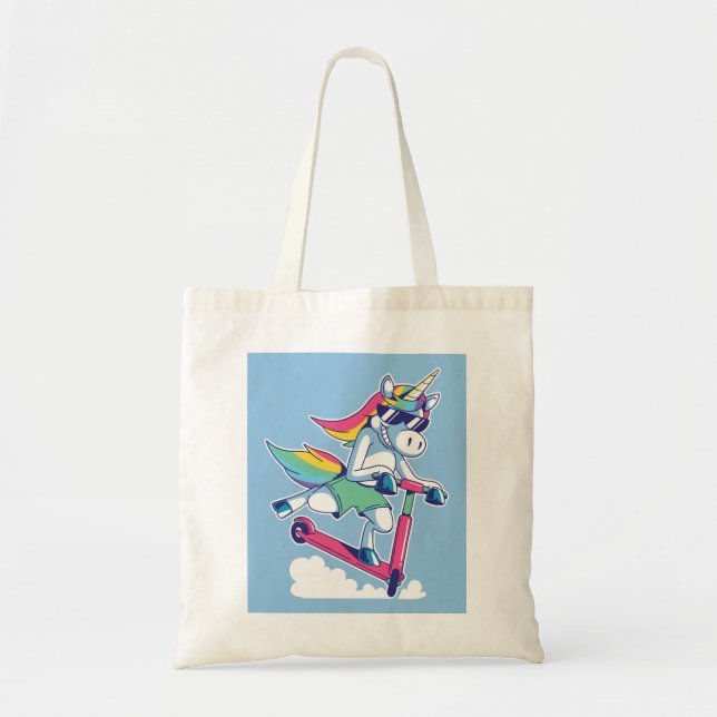 Tote Bag Licorne sur un scooter (Devant)