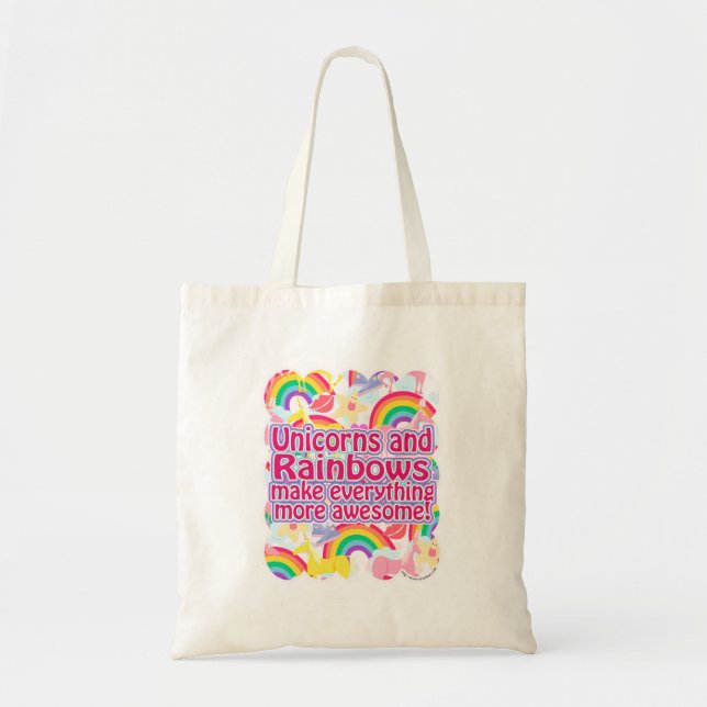 Tote Bag Licornes et arcs-en-ciel (Devant)