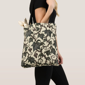 Tote Bag Lierre de minuit – Motif de vigne botanique gothiq